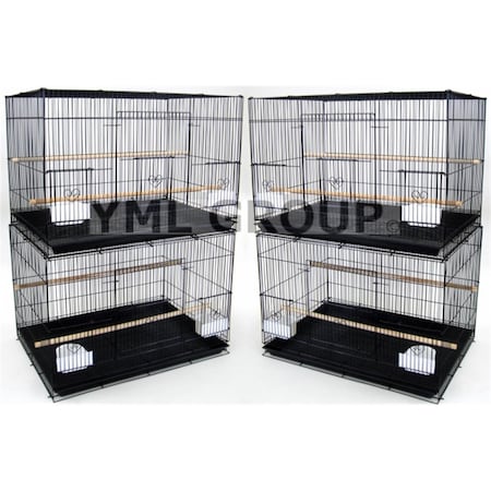 Yml Lot of 4, .5 in. bar spacing small breeding cages in Black. YM626596